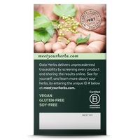 Gaia Herbs Adaptogen Performance Mushrooms & Herbs Carton Side: Meet Your Herbs || 60 ct