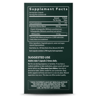 Gaia Herbs Ashwagandha Root supplement facts || 60 ct