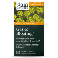 Gaia Herbs Gas & Bloating carton front || 50 ct