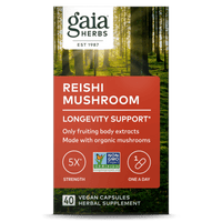 Gaia Herbs Reishi Mushroom capsules front carton || 40 ct