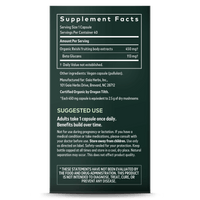 Gaia Herbs Reishi Mushroom pills supplement facts || 40 ct